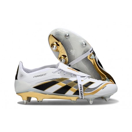 Scarpa da Clacio Adidas Predator Elite Tongue SG Bianco Nero Oro Met