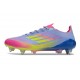 Scarpe Nuovo adidas F50 Elite SG Blu Fusion Limone Lucido Rosa Lucido