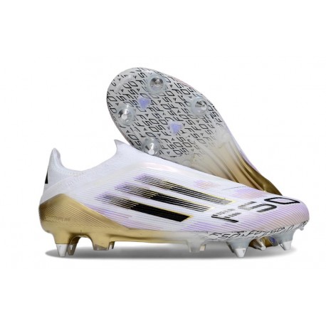 adidas F50 Elite Laceless SG Bianco Nero Core Oro Met