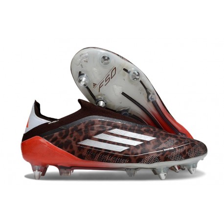 adidas F50 Elite Laceless SG Marrone Bianco Rosso