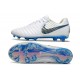 Scarpa Nike Tiempo Legend 10 Elite FG Ronaldo Bianco Blu Grigio