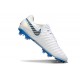 Scarpa Nike Tiempo Legend 10 Elite FG Ronaldo Bianco Blu Grigio