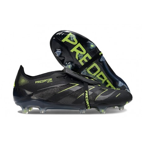 adidas Predator Elite Fold-over Tongue FG Nero Core Carbon Limone Lucido