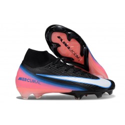 Scarpe Nike Zoom Mercurial Superfly X Elite FG Nero Bianco Rosa Blu