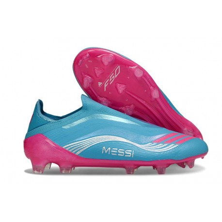 Scarpe Adidas F50 Elite Senza Lacci FG Blu Rosa