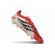 adidas Predator 26 Elite Low FG Nuovo Rosso Lucido Nero Core Ftwr Bianco