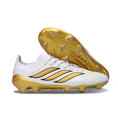 adidas Predator 26 Elite Low FG Nuovo Bianco Oro