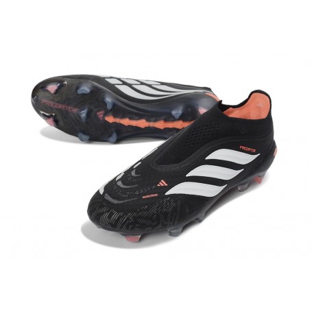 Scarpa Nuovo adidas Predator Elite Laceless FG Nero Bianco