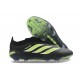 Scarpa Nuovo adidas Predator Elite Laceless FG Nero Verde Lime