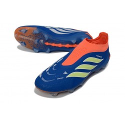 Scarpa Nuovo adidas Predator Elite Laceless FG Blu Arancione Verde Lime