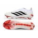Scarpa Nuovo adidas Predator Elite Laceless FG Bianco Rosso Nero