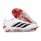 Scarpa Nuovo adidas Predator Elite Laceless FG Bianco Rosso Nero