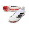 Scarpa Nuovo adidas Predator Elite Laceless FG Bianco Rosso Nero