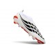 Scarpa Nuovo adidas Predator Elite Laceless FG Bianco Rosso Nero
