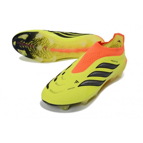 Scarpa Nuovo adidas Predator Elite Laceless FG Giallo Arancio Nero