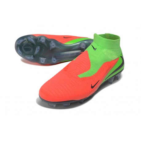 Nike Phantom 6 Elite High FG Scarpe Hot Punch Nero Verde Strike