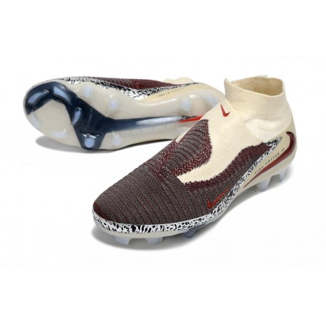Nike Phantom 6 Elite High FG Scarpe Borgogna Crush Univ Rosso Fossil