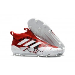 Adidas Scarpa ACE 17+ Pure Control FG Laceless - Rosso Bianco