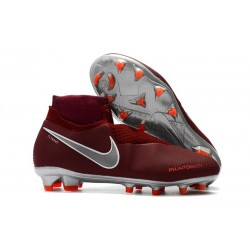 Nike Phantom VSN DF FG Scarpe da Calcio Uomo - Rosso Argento