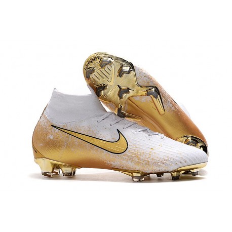 Nike Mercurial Superfly 360 Elite FG Scarpe da Calcio Oro Bianco