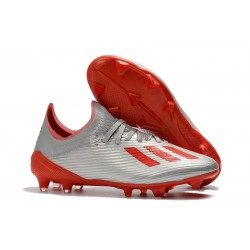 Scarpe da Calcio adidas X 19.1 FG Uomo Argento Rosso