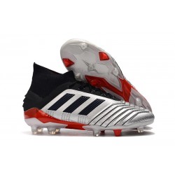 adidas Predator 19.1 FG Scarpa da Calcio Uomo - Argento Nero Rosso