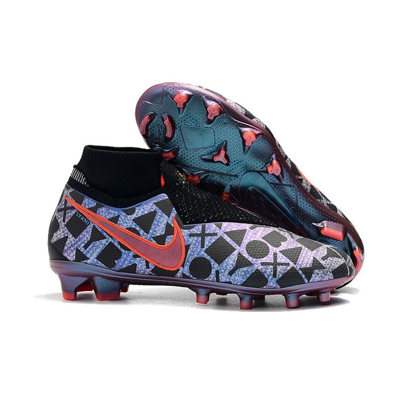 Nike x EA Sports Phantom VSN DF FG Scarpe da Calcio Uomo - Nero Blu Rosso