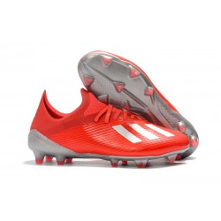 Scarpe da Calcio adidas X 19.1 FG Uomo Rosso Argento