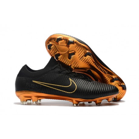 Nike Mercurial Vapor Flyknit Ultra FG Scarpe da Calcio Nero Oro