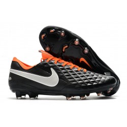 Nike Scarpe da Calcio Tiempo Legend 8 Elite FG - Nero Bianco Arancione