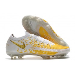 Scarpe da Calcio Nuovo Nike Phantom GT Elite FG Bianco Oro