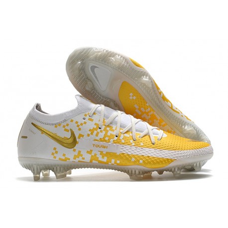 Scarpe da Calcio Nuovo Nike Phantom GT Elite FG Bianco Oro