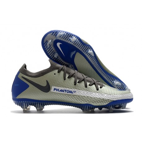 Scarpe da Calcio Nuovo Nike Phantom GT Elite FG Grigio Blu Nero
