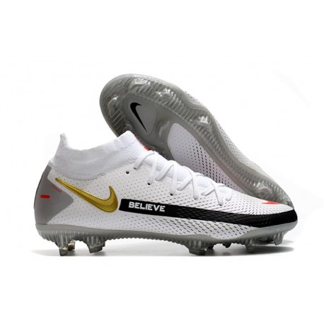 Nike Scarpe Phantom GT Elite Dynamic Fit FG Bianco Nero Rosso Oro