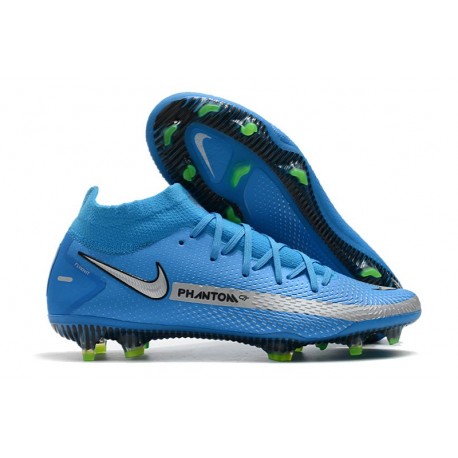 Nuovo Scarpa Nike Phantom GT Elite DF FG Blu Argento