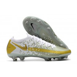 Scarpe da Calcio Nuovo Nike Phantom GT Elite FG Oro Bianco